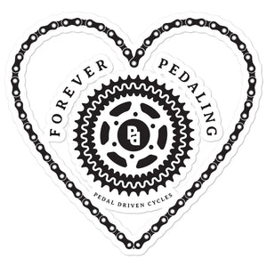 PDC Heart Bubble-free stickers - Pedal Driven Cycles