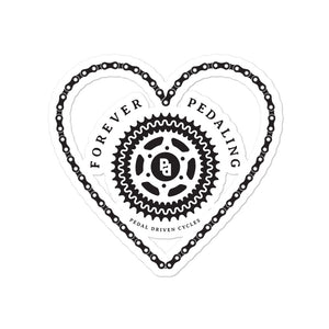 PDC Heart Bubble-free stickers - Pedal Driven Cycles