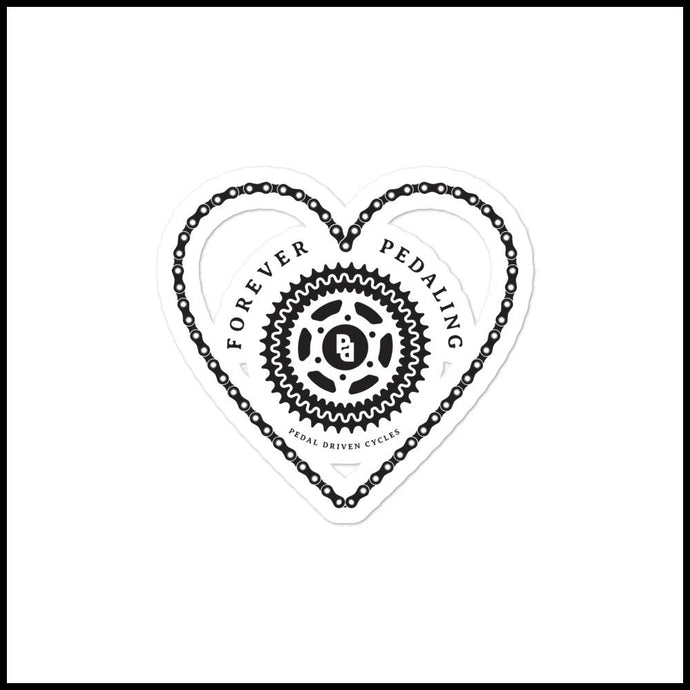 PDC Heart Bubble-free stickers - Pedal Driven Cycles