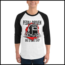 Load image into Gallery viewer, PDC Skull 3/4 sleeve raglan shirt - Pedal Driven Cycles