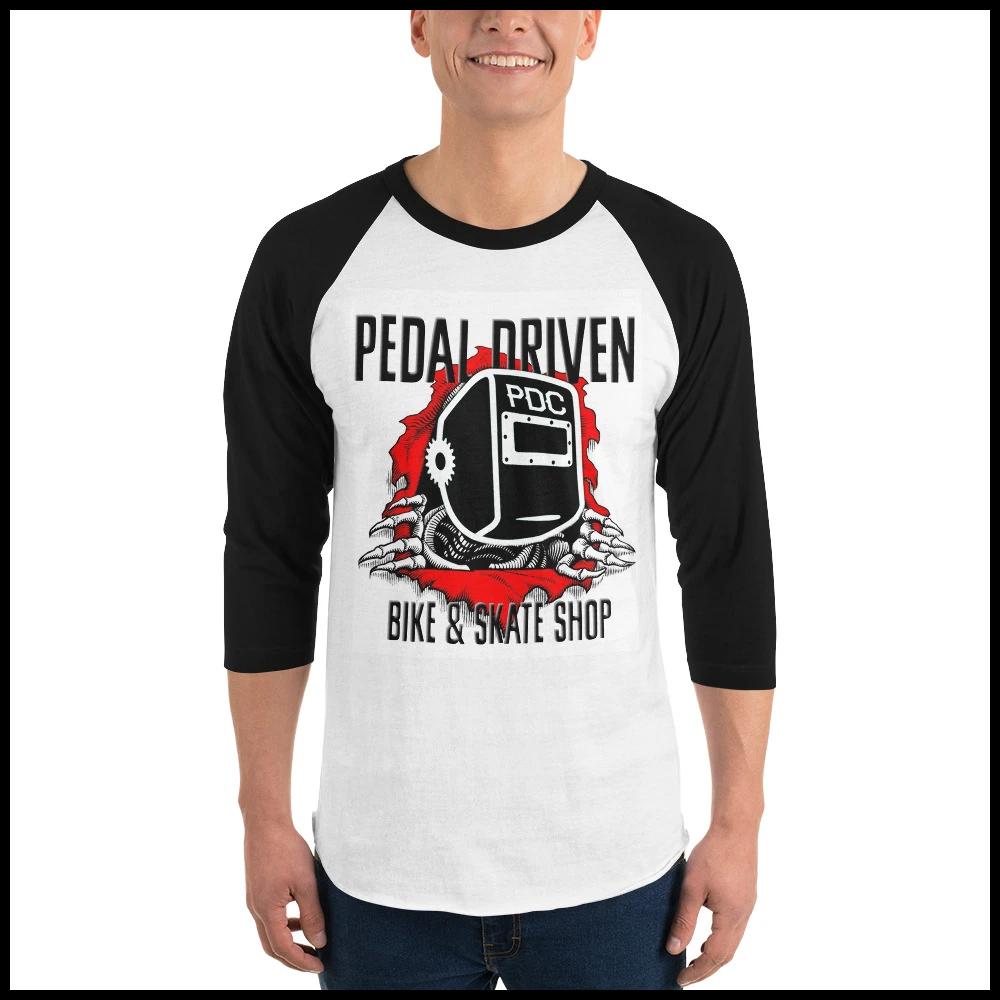 PDC Skull 3/4 sleeve raglan shirt - Pedal Driven Cycles